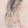 Aquarelle solidaire — Portrait jeune femme, Népal