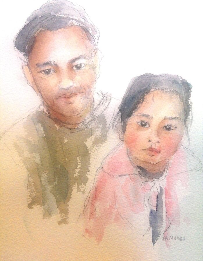 Père et fillette