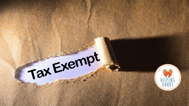 Réduire ses impôts don association – visuel fiscalité solidaire avec logo Helping Hands et mention Tax Exempt